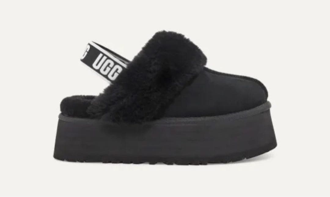 最終値下げ　美品 UGG ファンケット スリッポン サンダル 黒 23cm 厚底