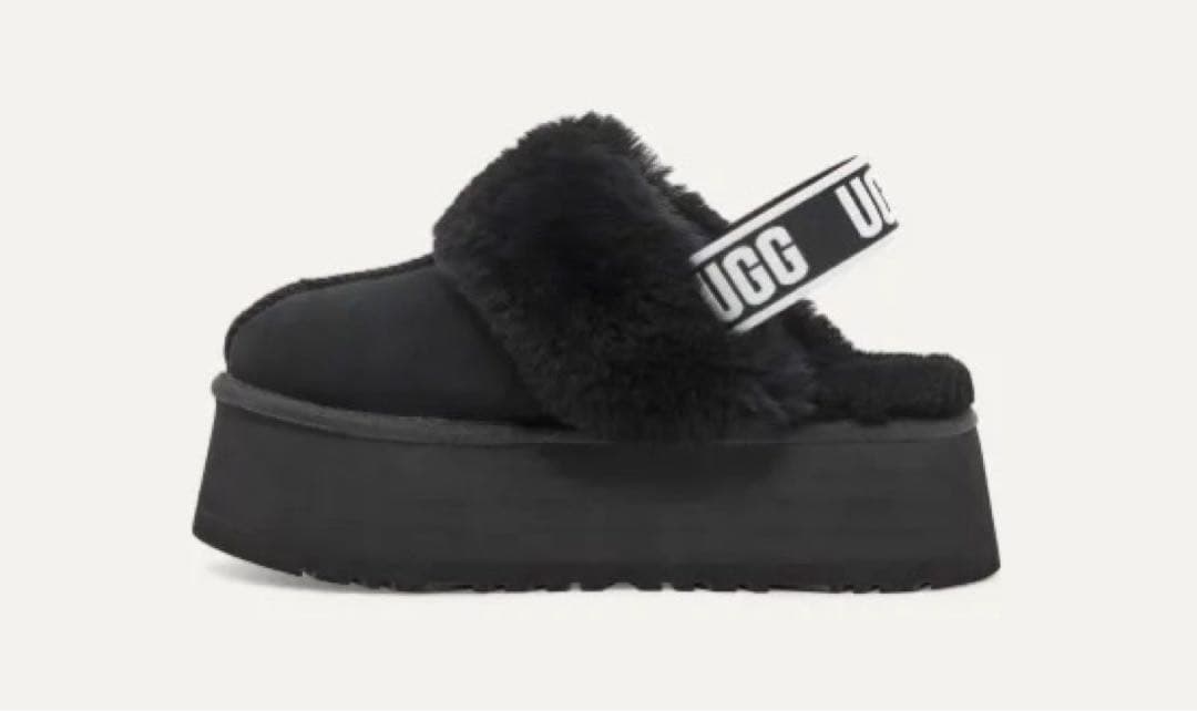 最終値下げ　美品 UGG ファンケット スリッポン サンダル 黒 23cm 厚底