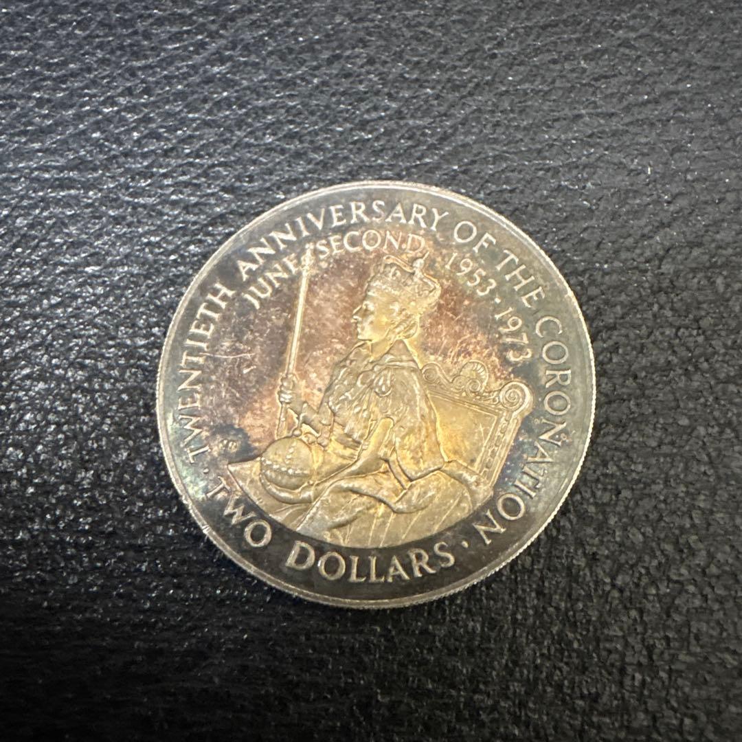 s*a様 1973年 クック諸島 2ドル銀貨 エリザベス2世 即位25周年記念