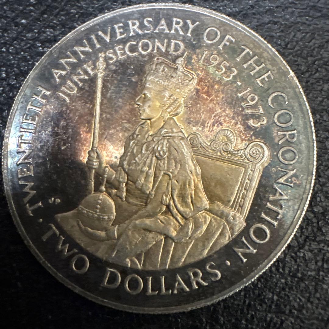 s*a様 1973年 クック諸島 2ドル銀貨 エリザベス2世 即位25周年記念