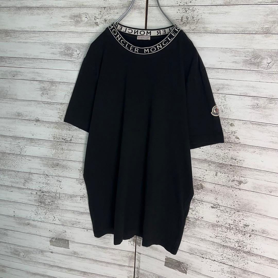 【美品・現行モデル】モンクレール　ネックロゴ 24SS XLサイズ半袖tシャツ黒