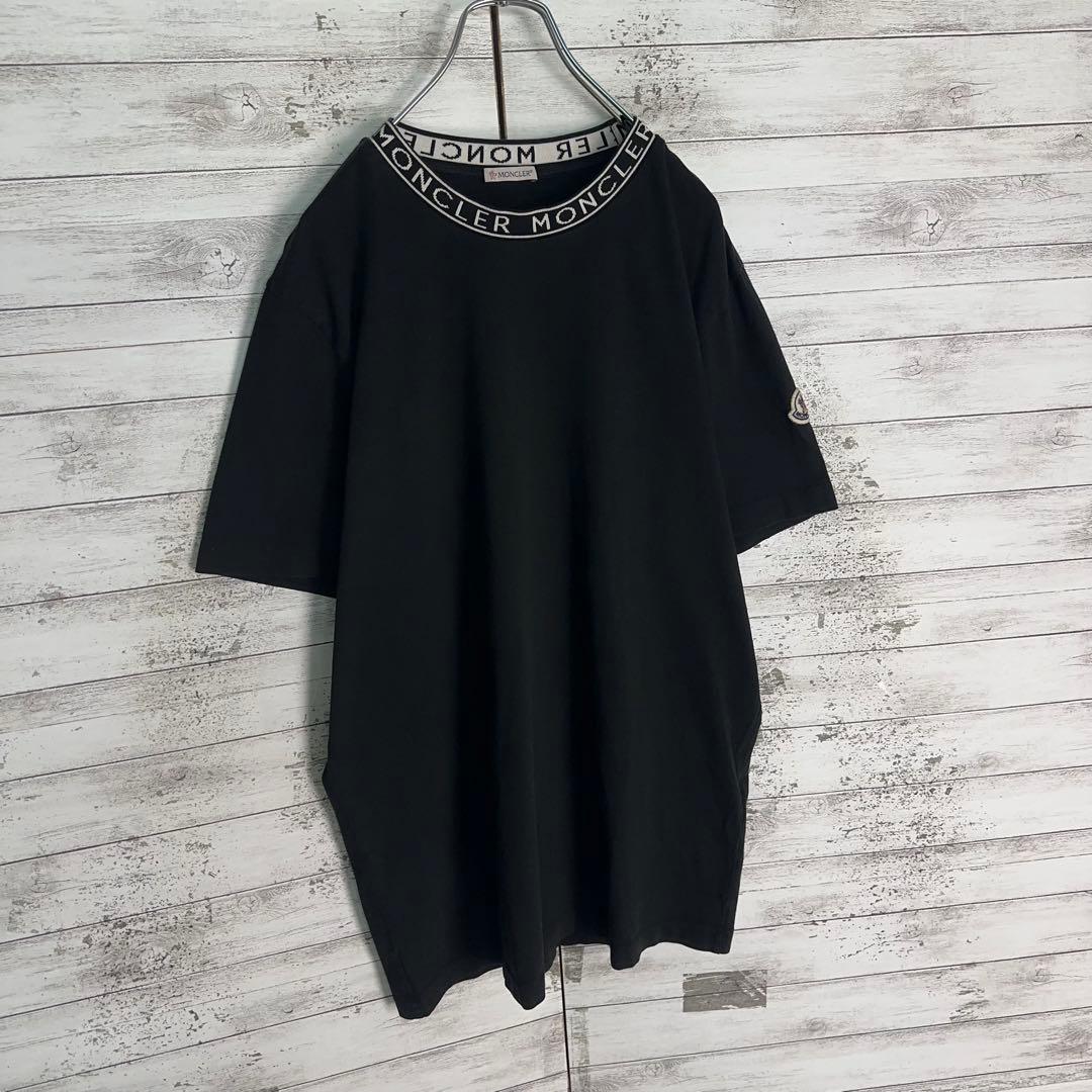 【美品・現行モデル】モンクレール　ネックロゴ 24SS XLサイズ半袖tシャツ黒