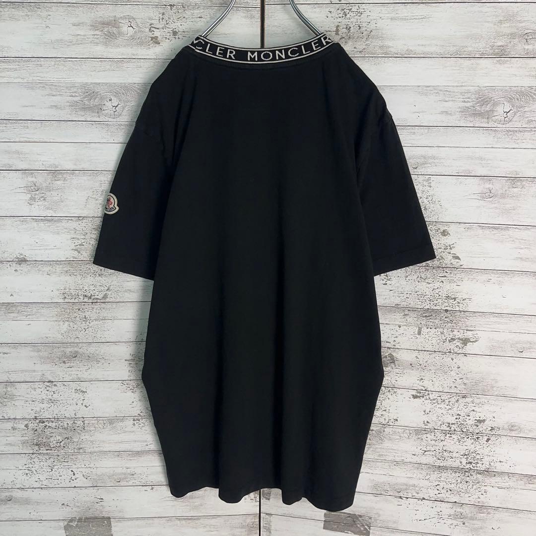 【美品・現行モデル】モンクレール　ネックロゴ 24SS XLサイズ半袖tシャツ黒