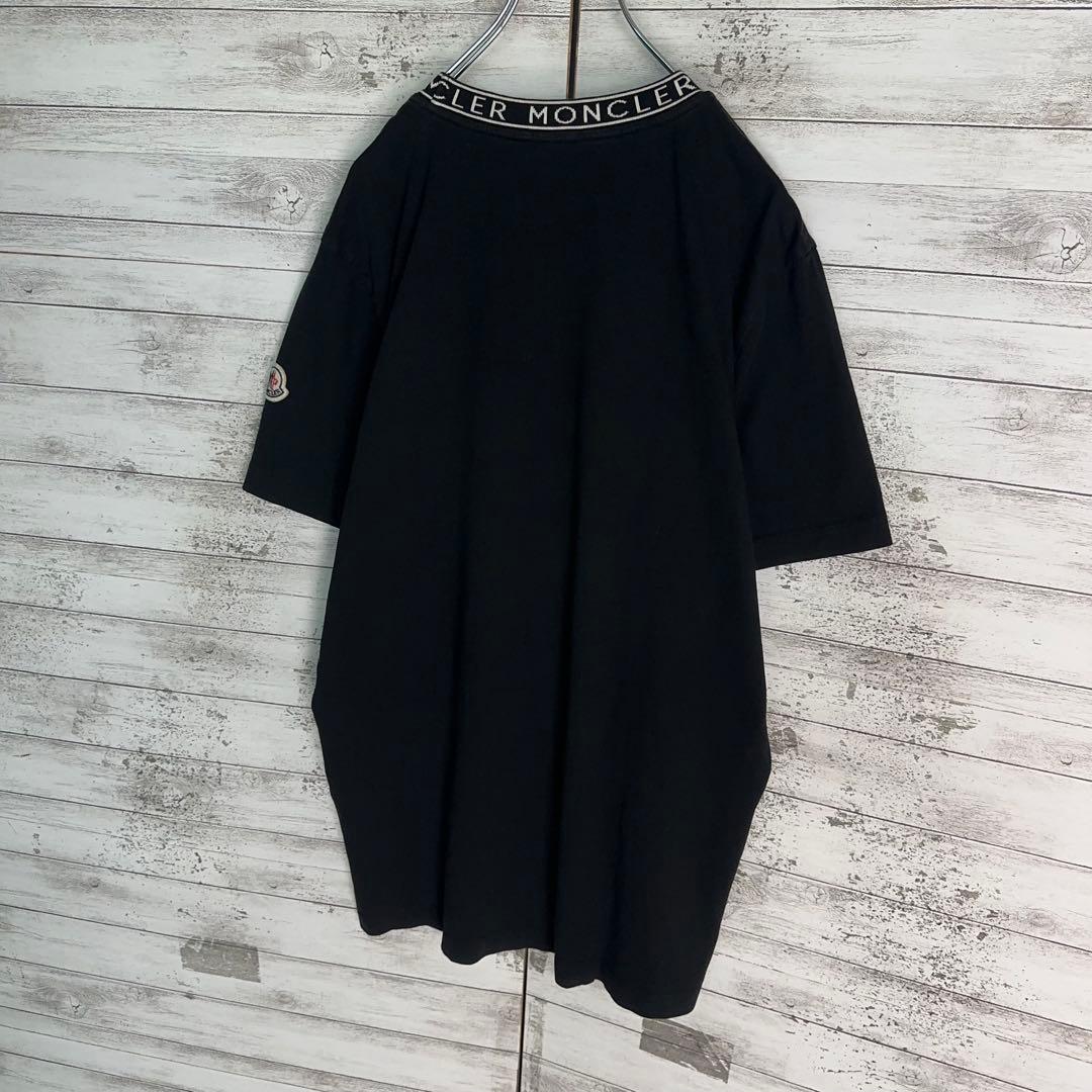 【美品・現行モデル】モンクレール　ネックロゴ 24SS XLサイズ半袖tシャツ黒