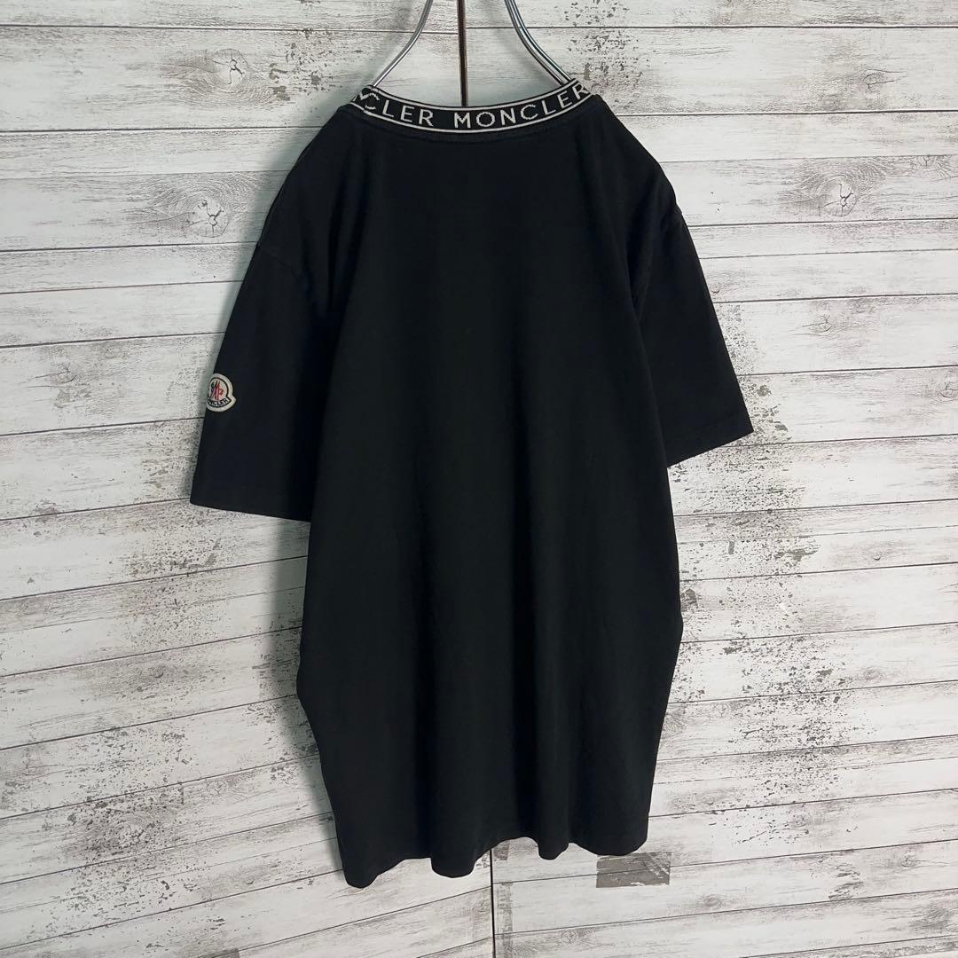 【美品・現行モデル】モンクレール　ネックロゴ 24SS XLサイズ半袖tシャツ黒