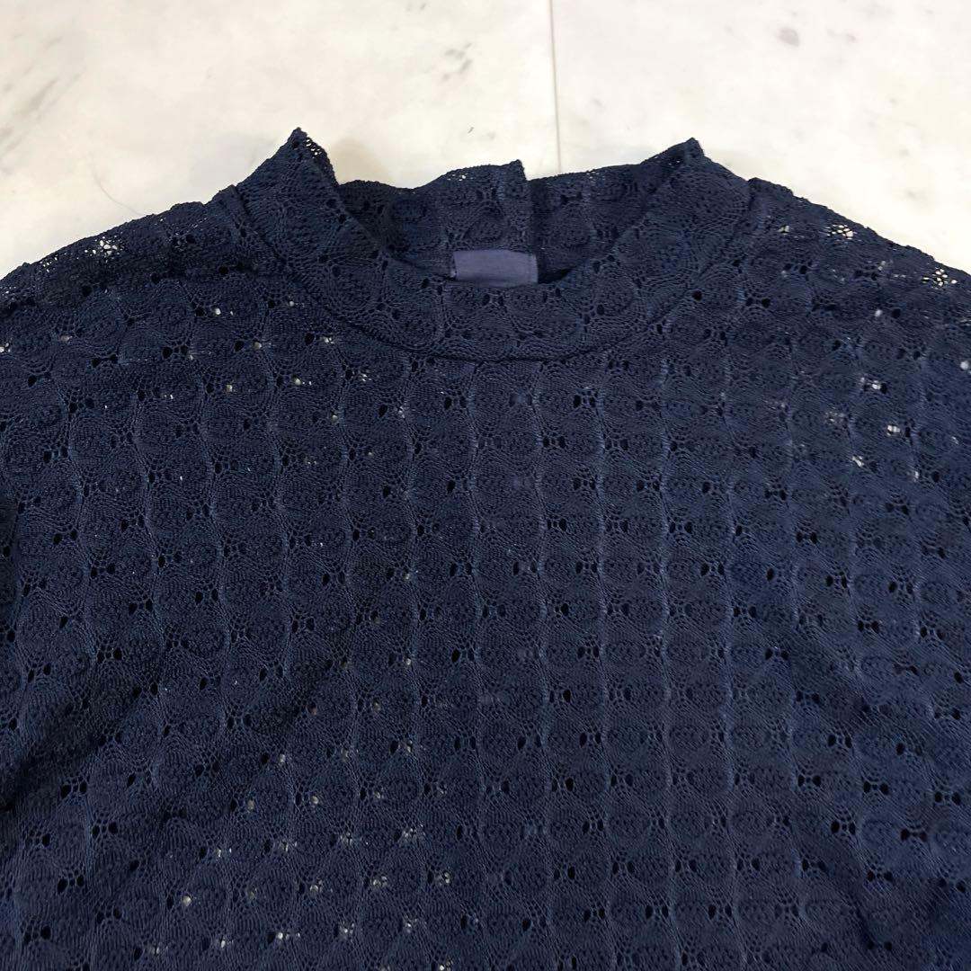 MEYAME FRONT & BACK LACE PULLOVER 2way紺色