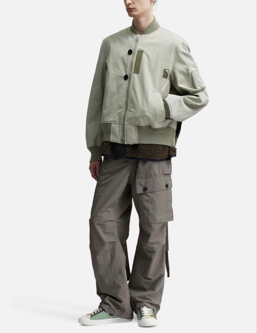 sacai サカイ　フェイクスエードミックスブルゾンMA-1 23AW