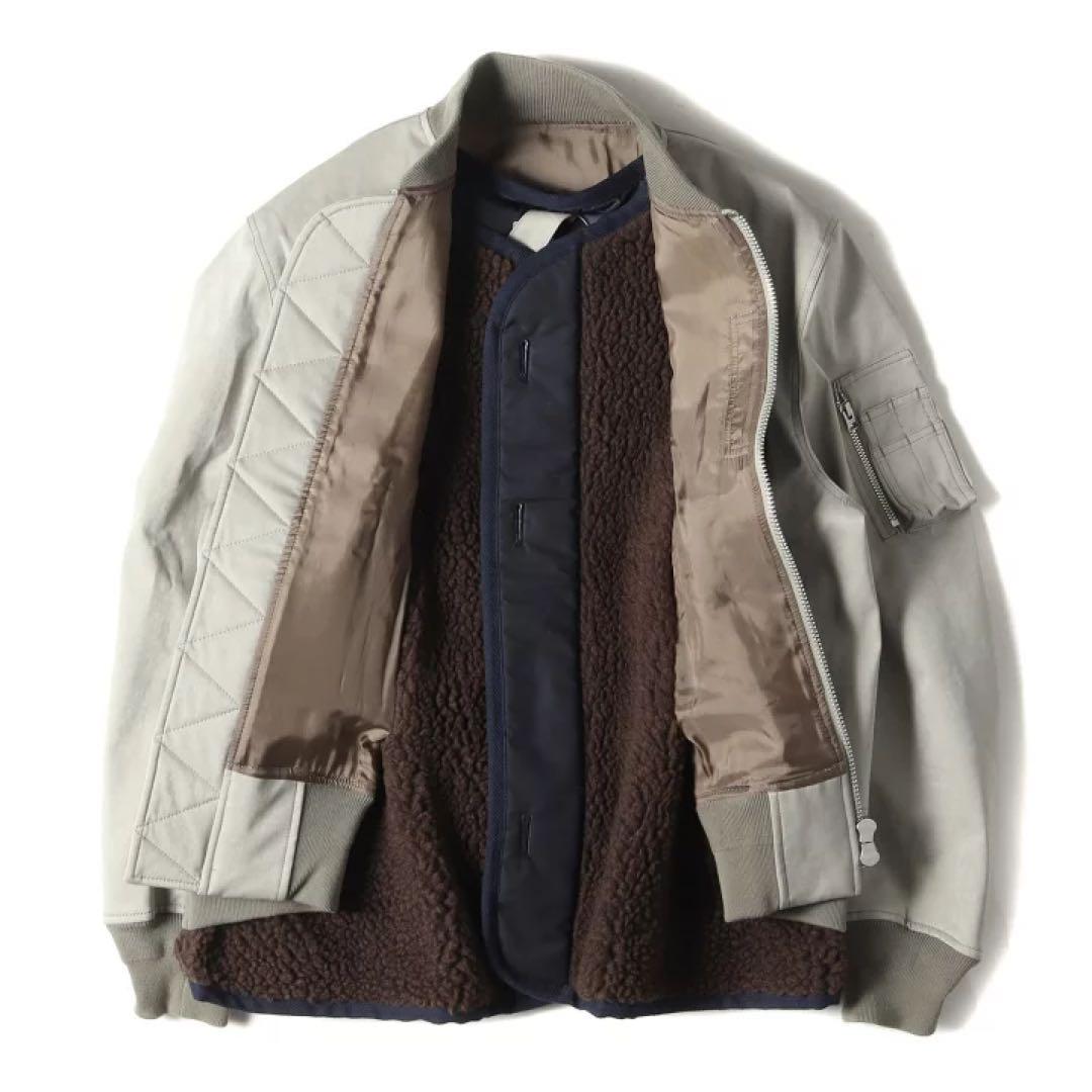 sacai サカイ　フェイクスエードミックスブルゾンMA-1 23AW