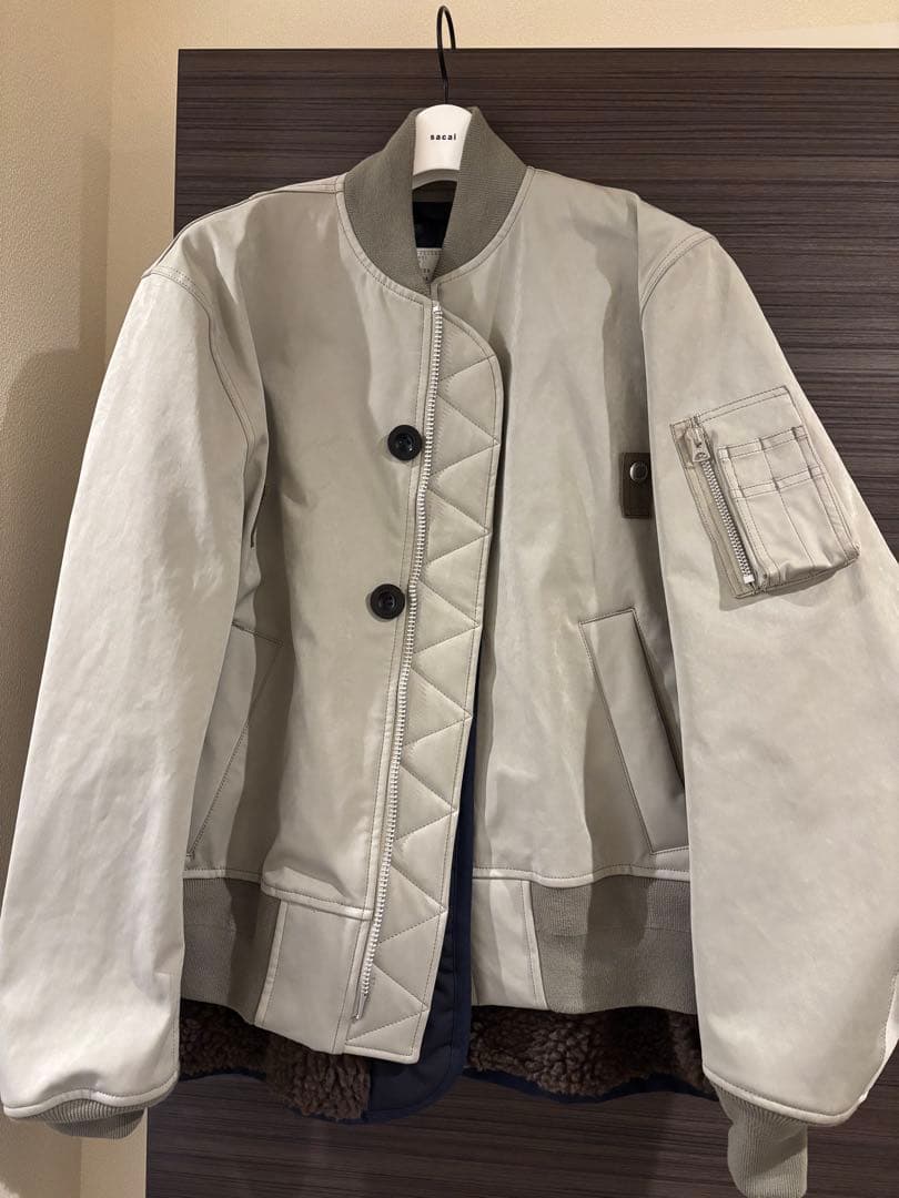 sacai サカイ　フェイクスエードミックスブルゾンMA-1 23AW