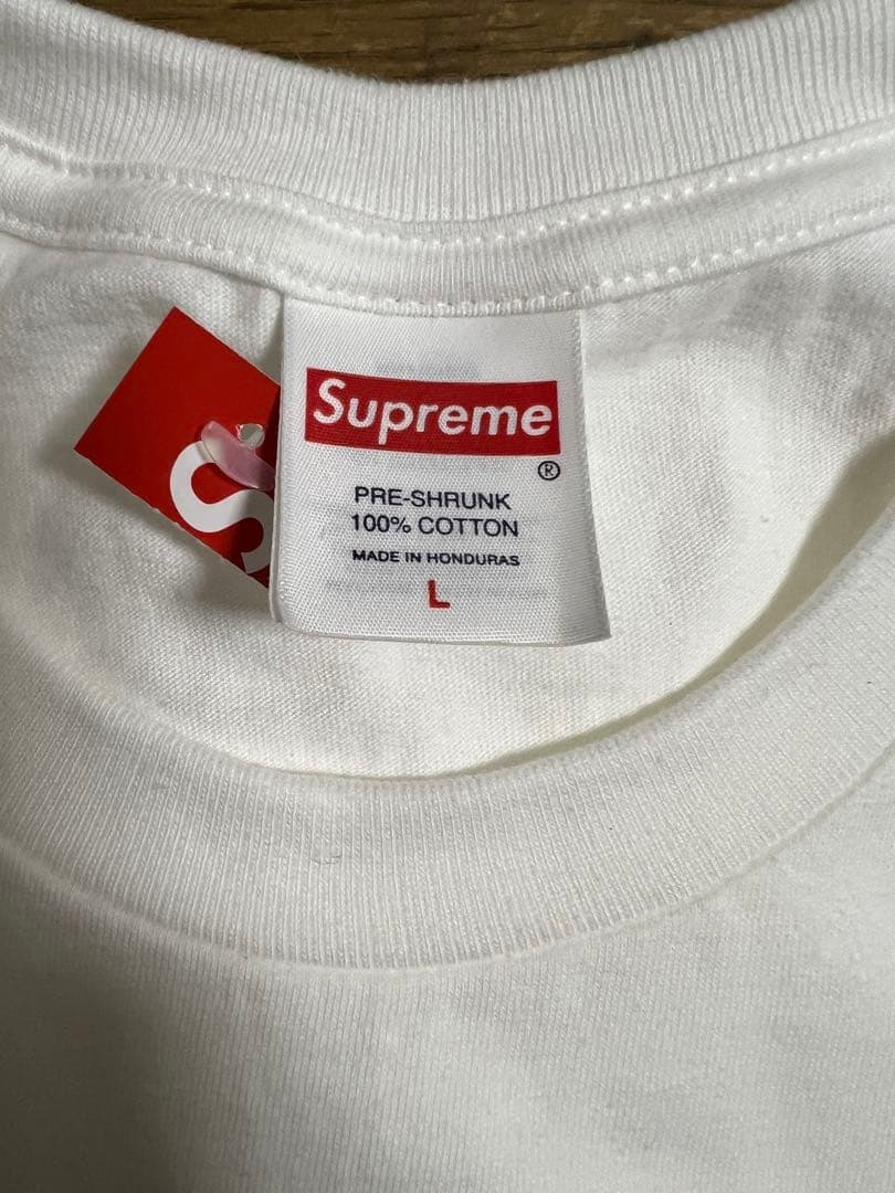 【L】supreme arabic box logo tee white