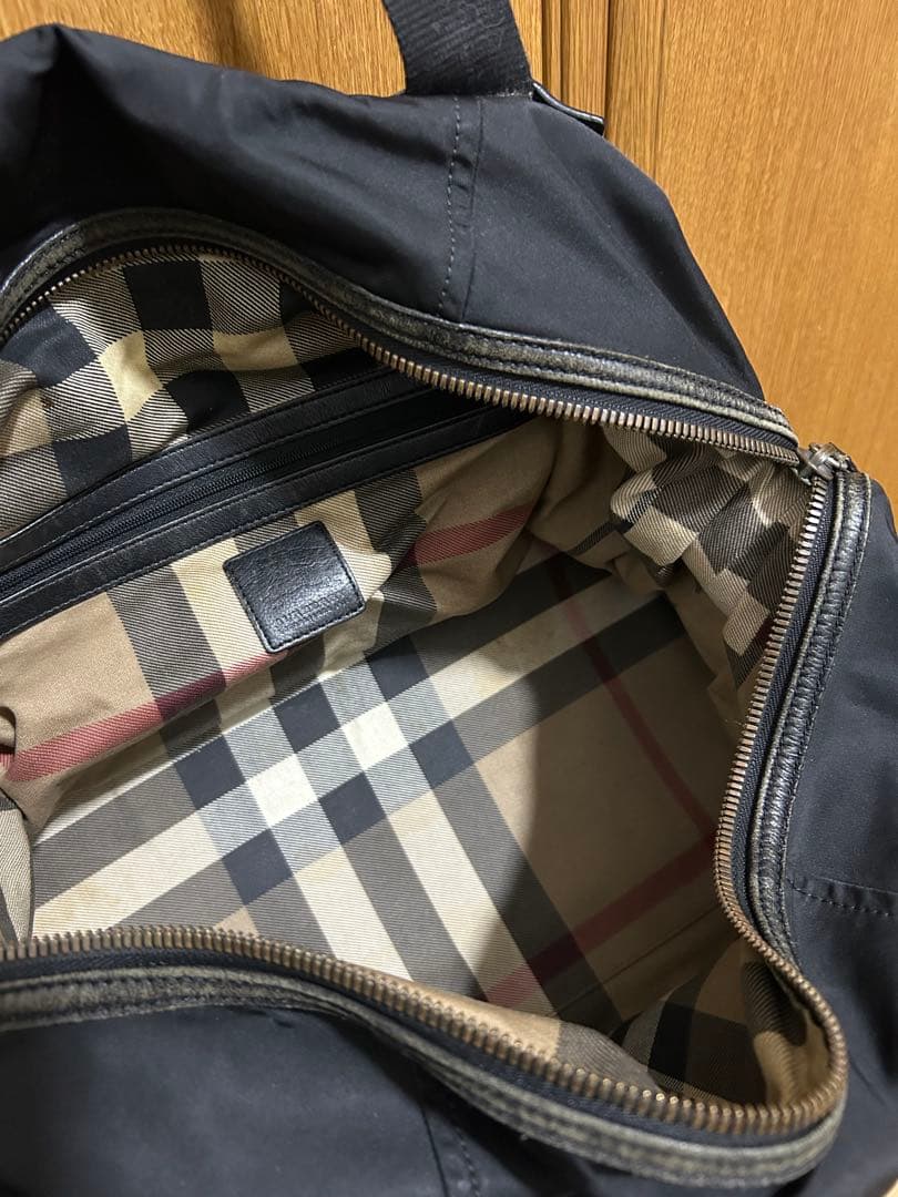 Burberry レザー×ナイロン　ボストンバッグ