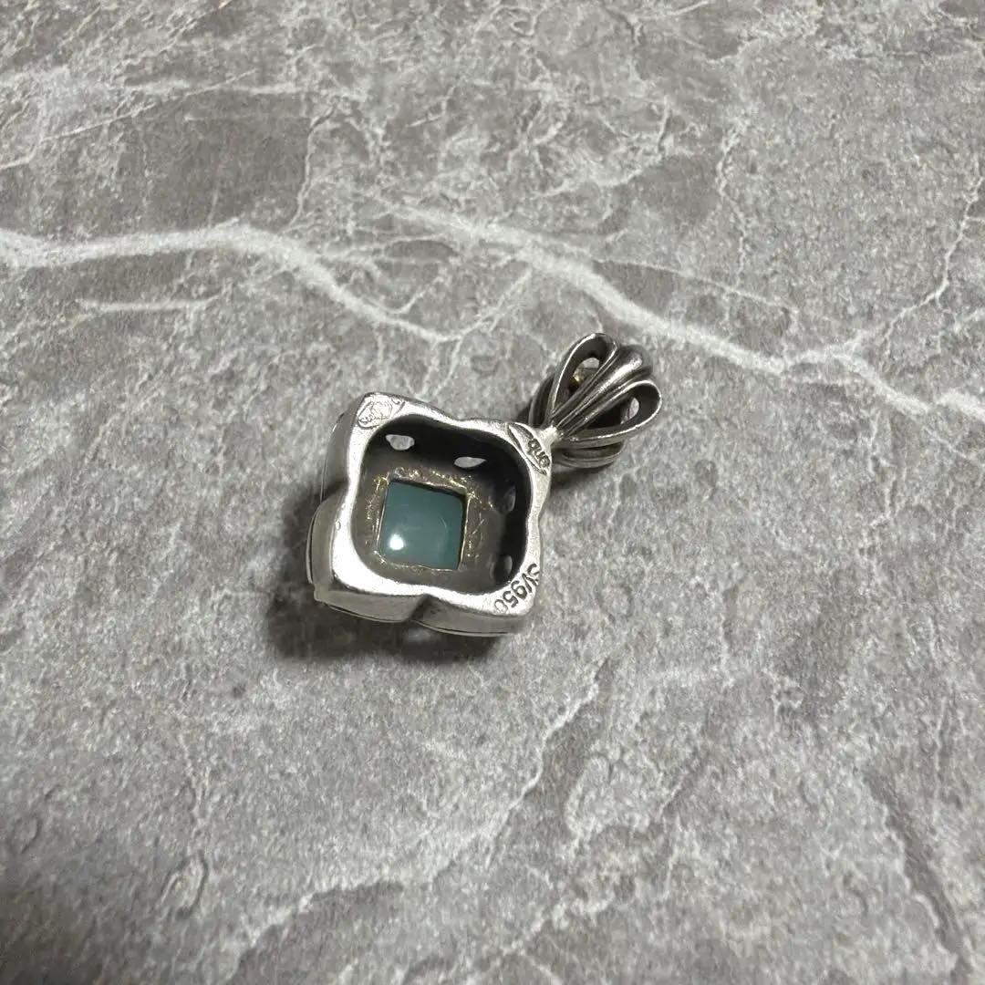 【希少】ヴィンテージ シルバー950 ペンダントトップ スカイブルー ストーン