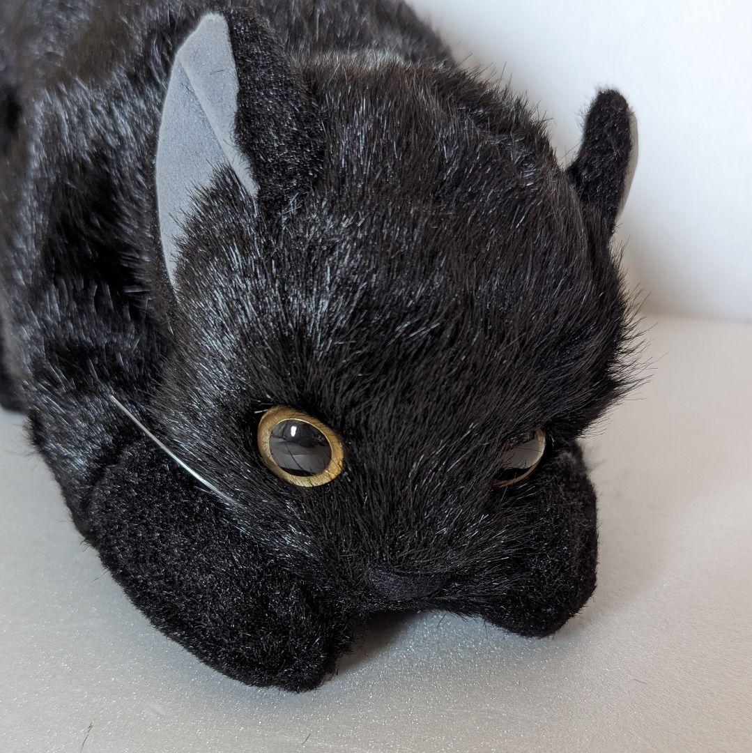 童心 リアルシリーズ 日本製 リアルな猫のぬいぐるみ58cm(クロネコL目あき)