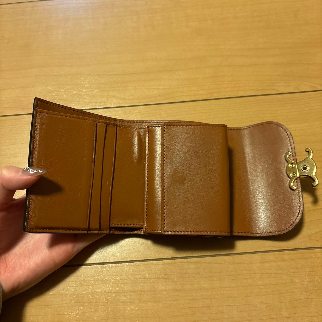 CELINE 三つ折り財布 ブラウン ゴールド装飾