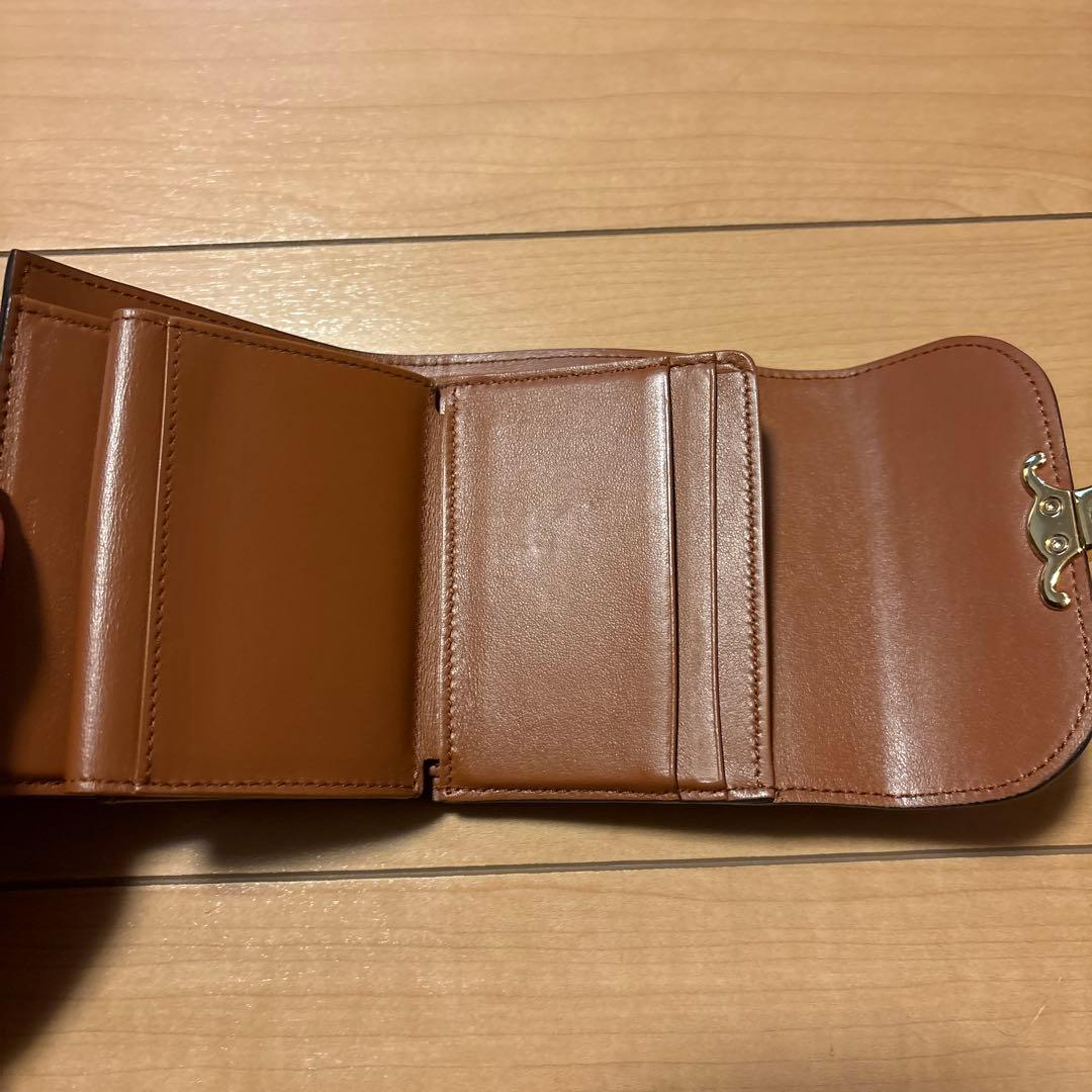 CELINE 三つ折り財布 ブラウン ゴールド装飾
