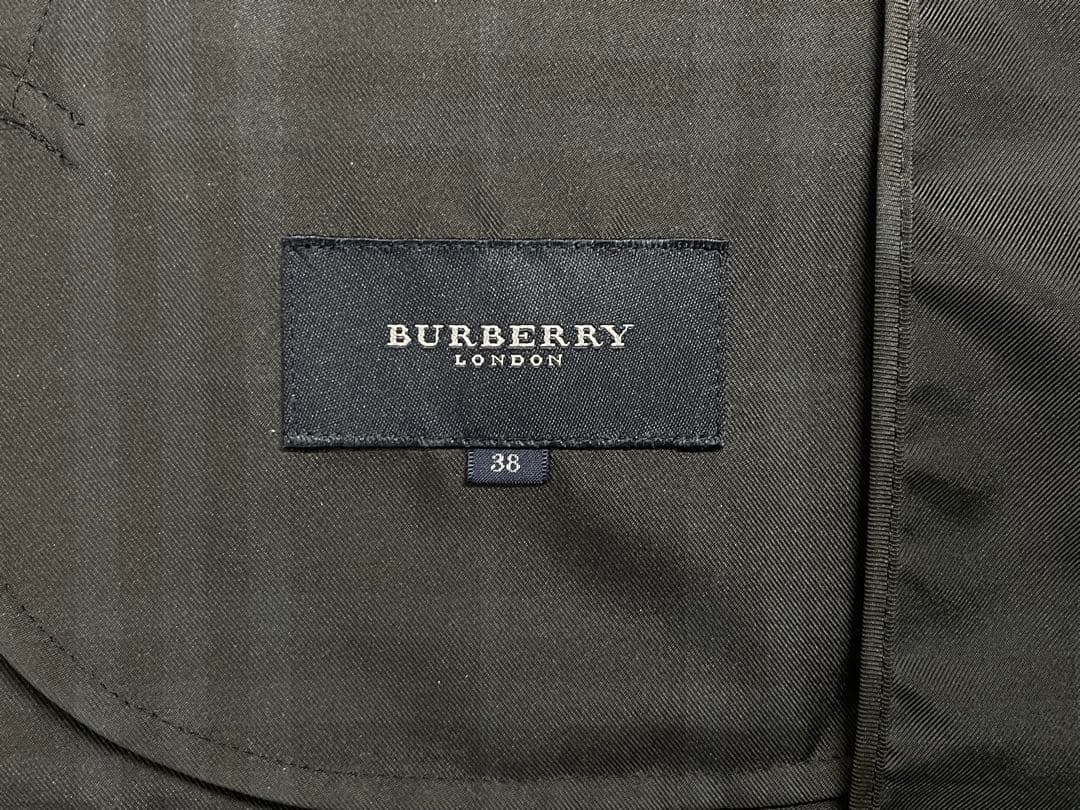 【TK】美品Burberry LONDON トレンチコーハーフ丈 チェック 黒系