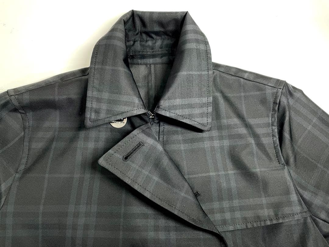 【TK】美品Burberry LONDON トレンチコーハーフ丈 チェック 黒系