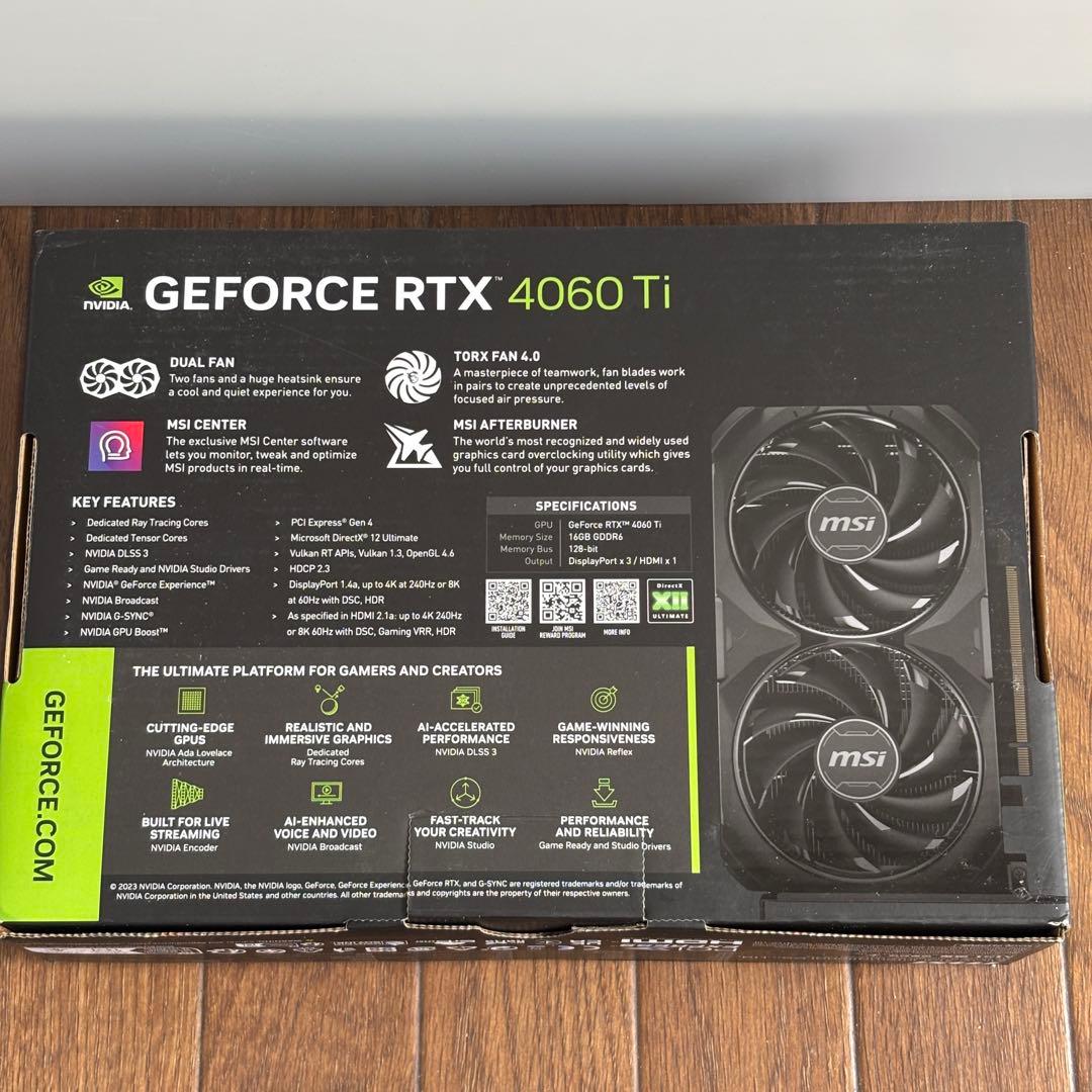 NANAな　MSI GeForce RTX 4060 Ti (16GB)