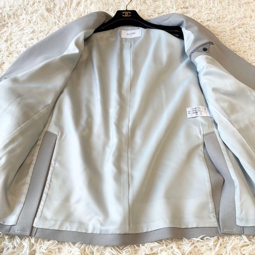 極美品 24SS スローブイエナ ドライポリボクシージャケット グレー 36