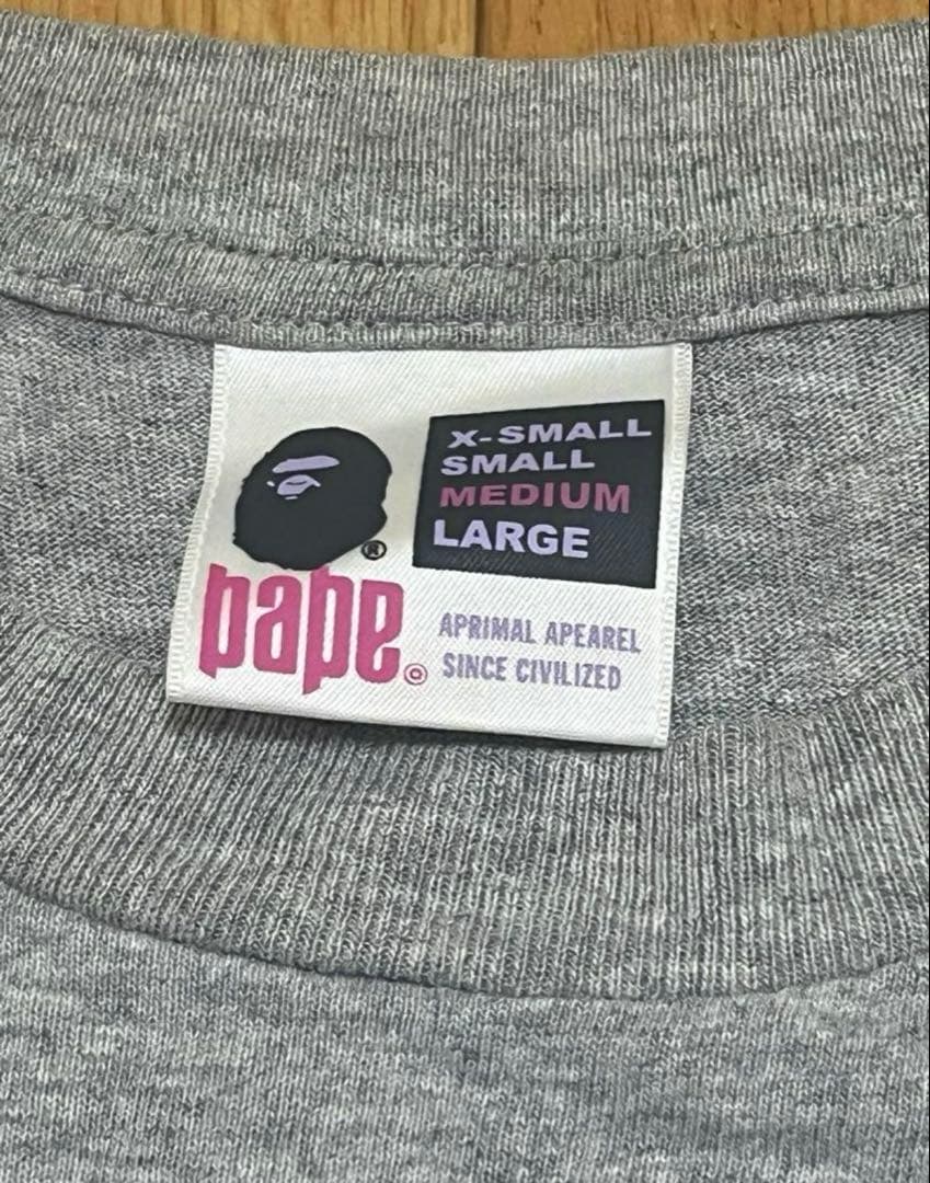 A BATHING APE® Tシャツ　グレー　ストーン　アベイシングエイプ