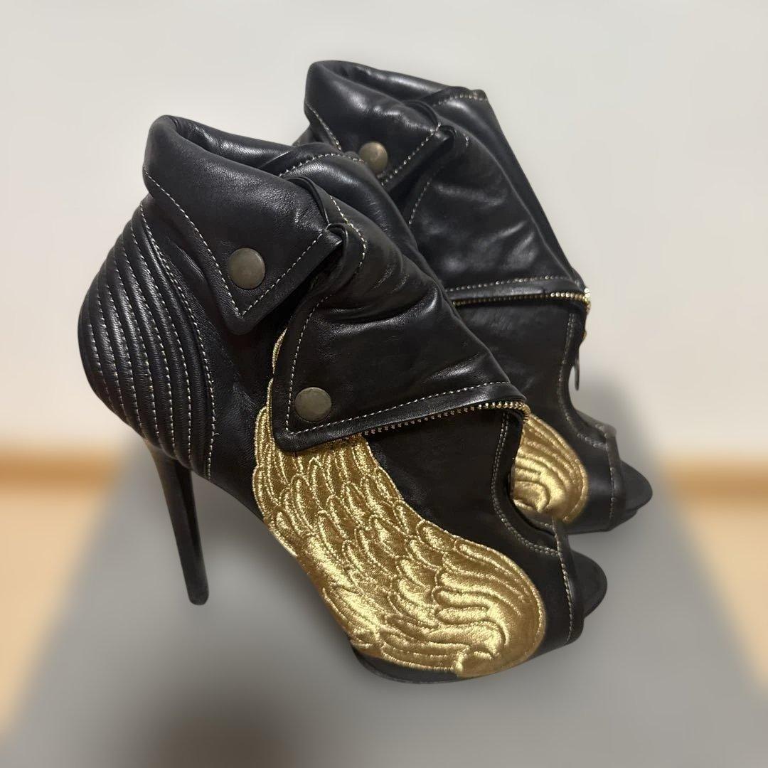 Alexander McQueen■本革ブーツ ライダースジップブーティー■黒