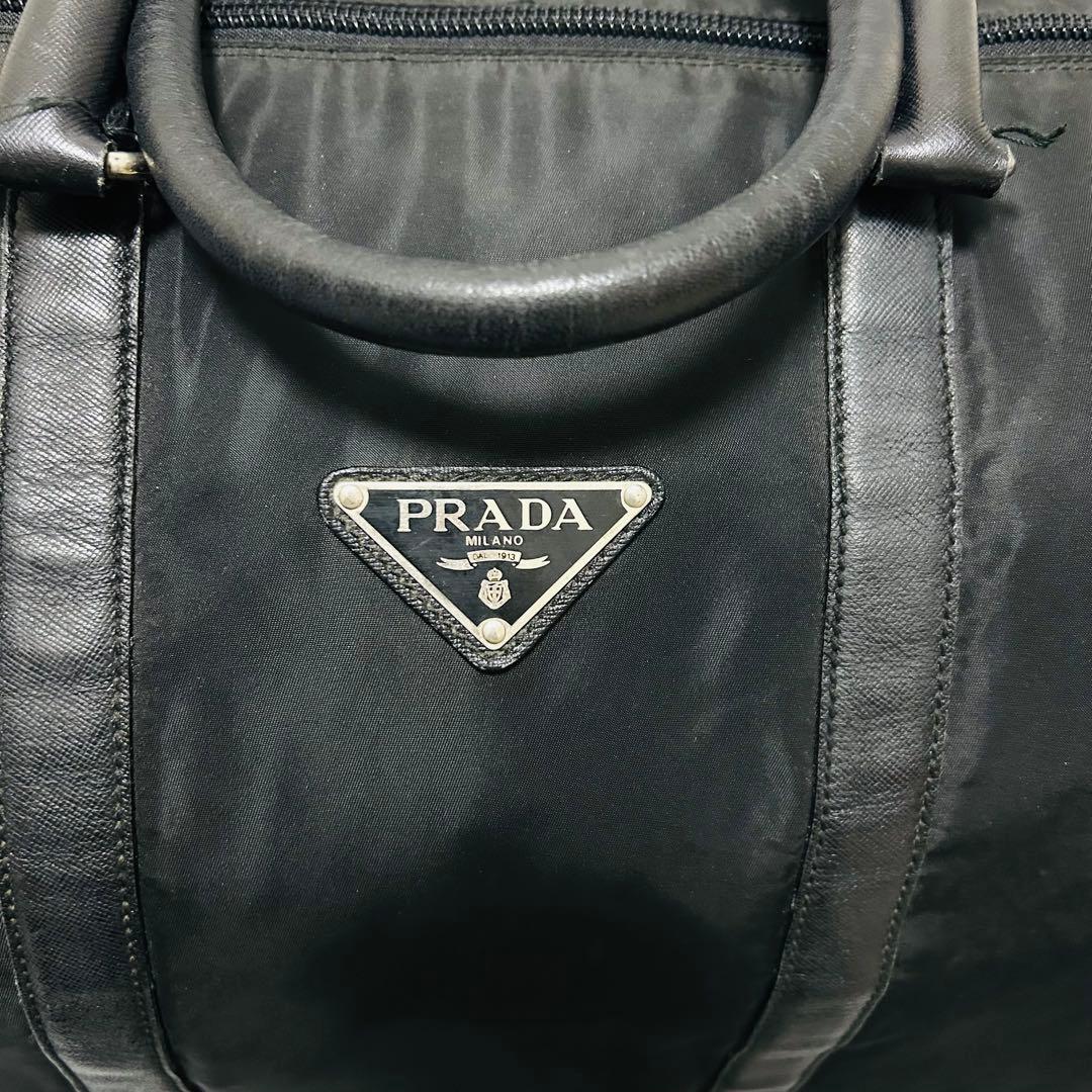 PRADA プラダ 三角プレート ボストンバッグ トラベルバッグ 黒色