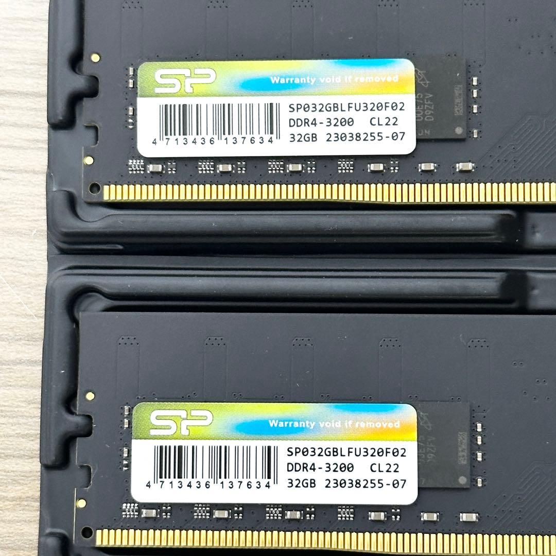 64GB（32GBx2枚）✨シリコンパワー DDR4 3200MHz メモリ