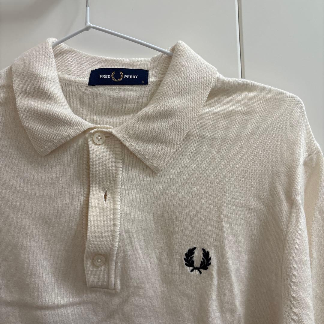 FredPerry フレッドペリー ニット生地 長袖ポロシャツ