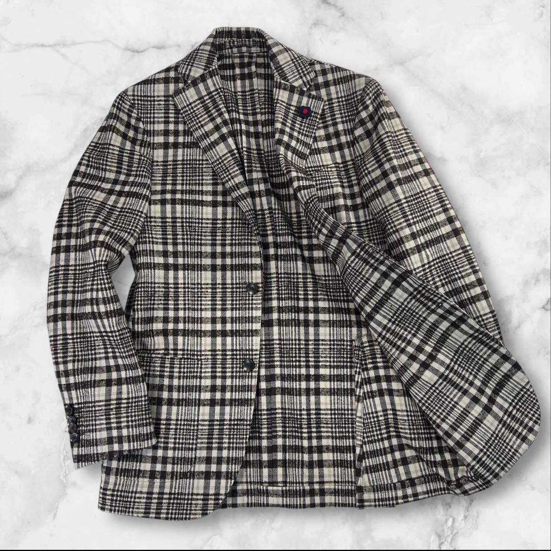 定価約13万 新品同様 LARDINI 3B段返 テーラードジャケット 42