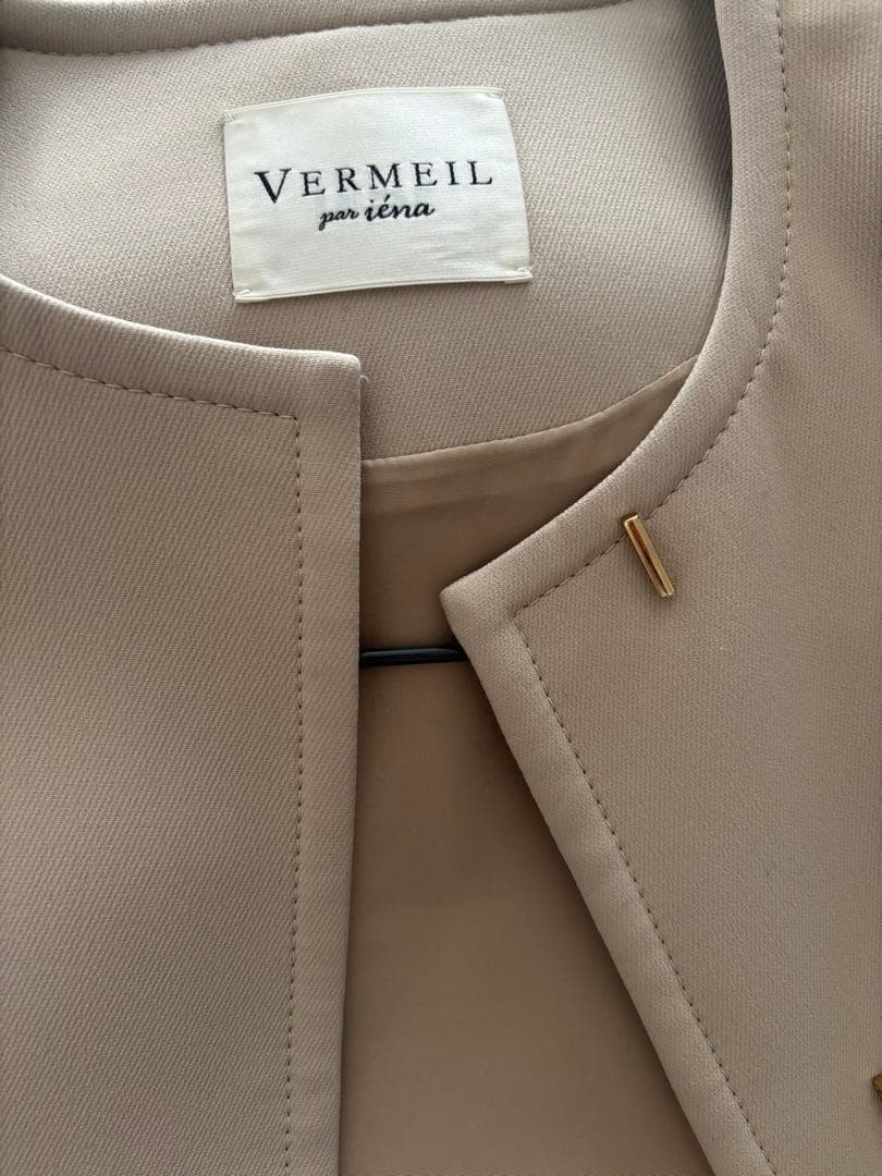 VERMEIL par iena トリプルクロスノーカラーコート38 ベージュ