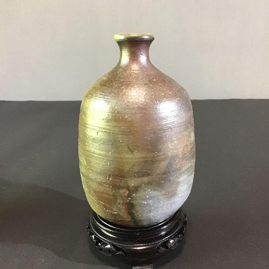 備前作家　胡挑作　共箱　　　徳利