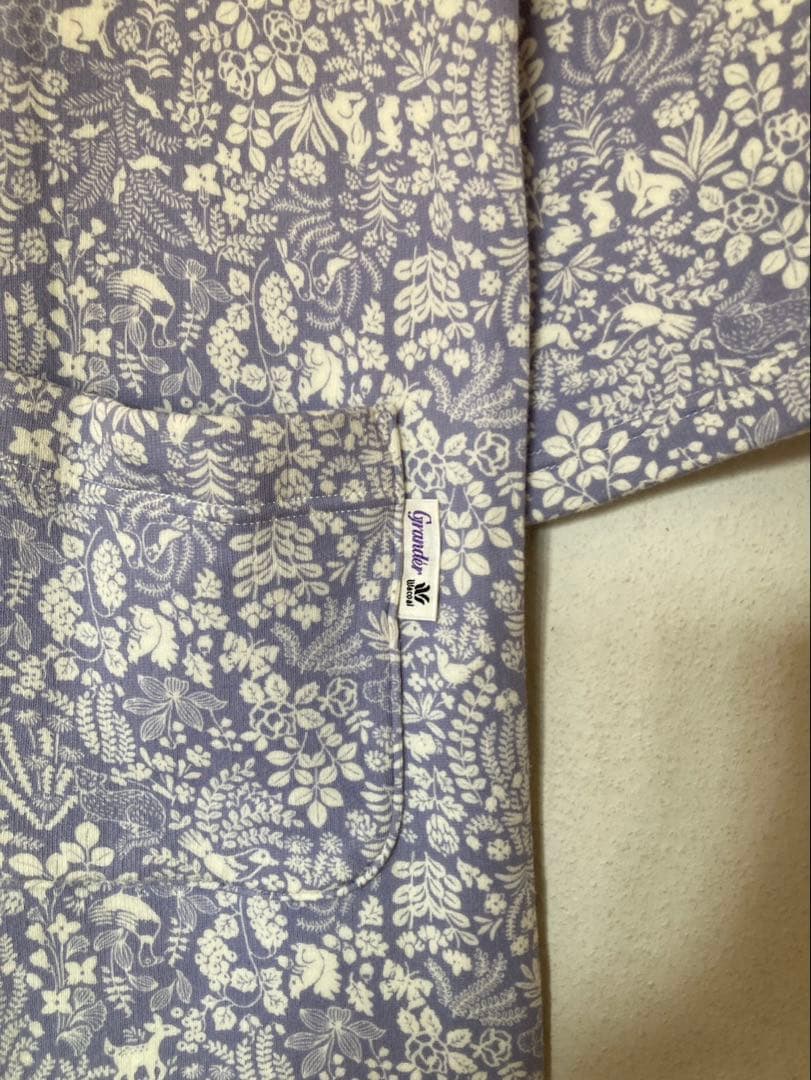 【美品】冬物 ルームウェア ワコール グランダー MP 森の動物柄 綿100%