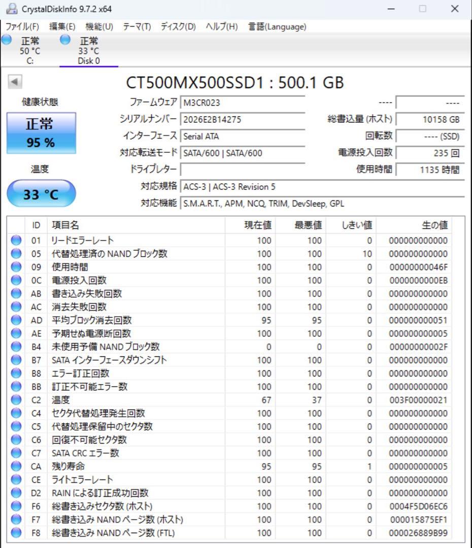 m*u様 Crucial MX500 500GB SSD
