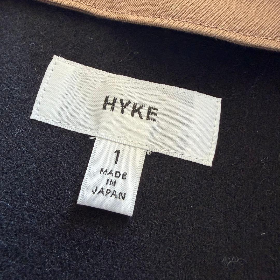 HYKE ハイク ステンカラーコート ベージュ ウールライナー　ベルト付