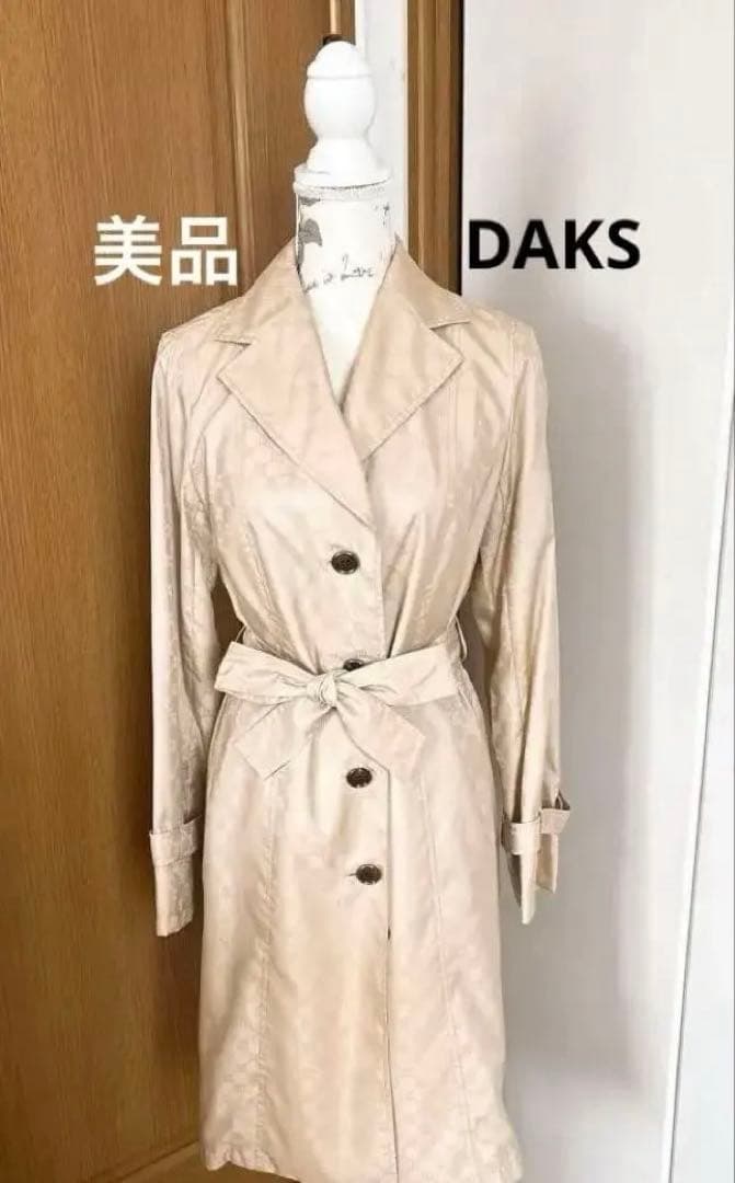 【極美品】DAKS LONDON ダックス 総柄 スプリングコート 日本製 L