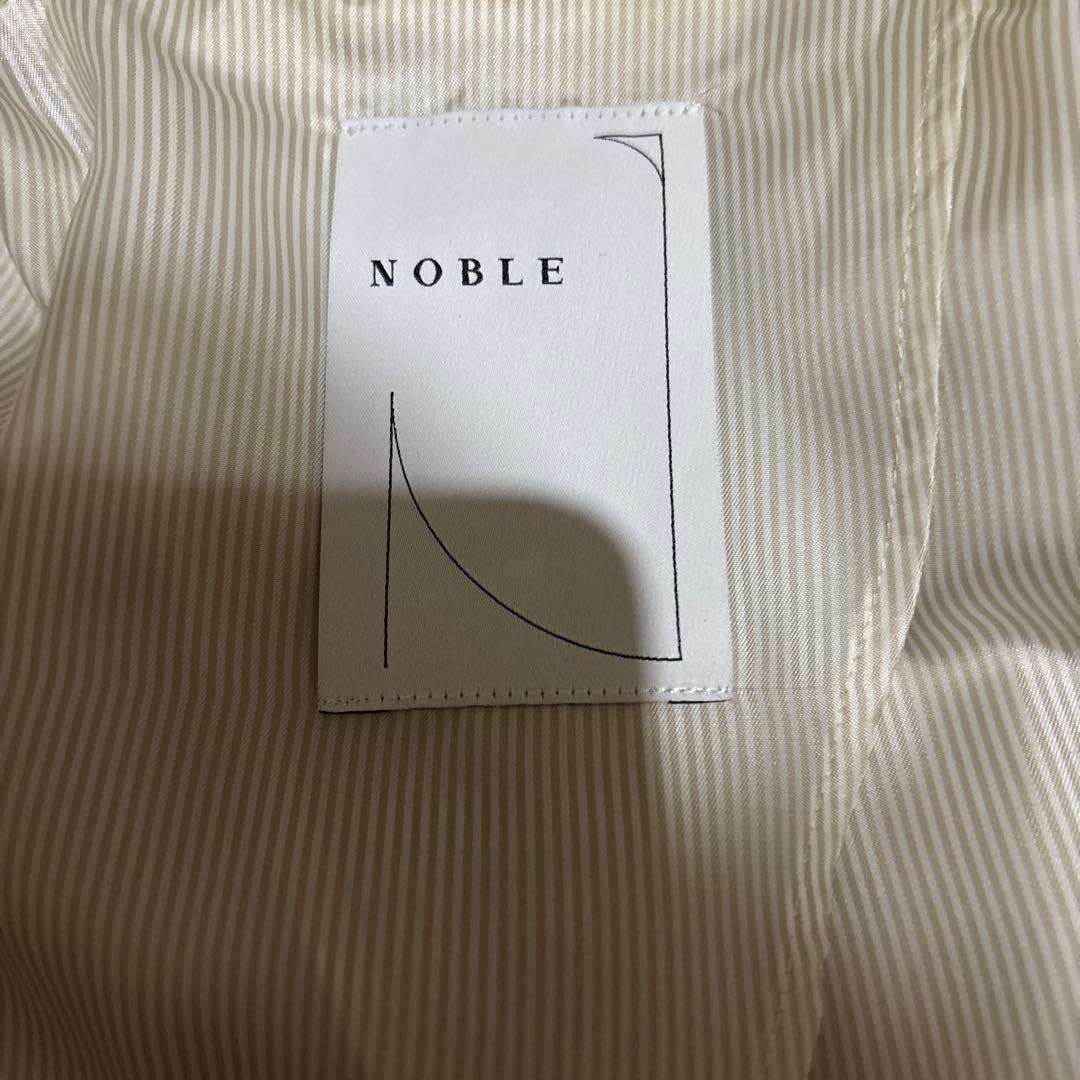 NOBLE ダブルジャケット 麻混 ベージュ 38 金ボタン テーラード 春