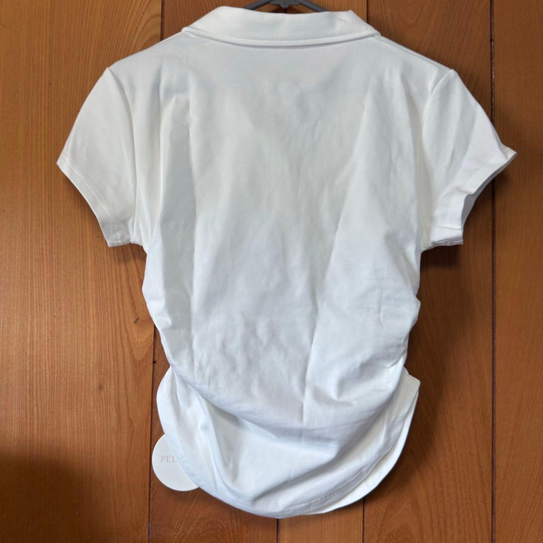 ペリキュール　PELLICULE lettering polo T ホワイト