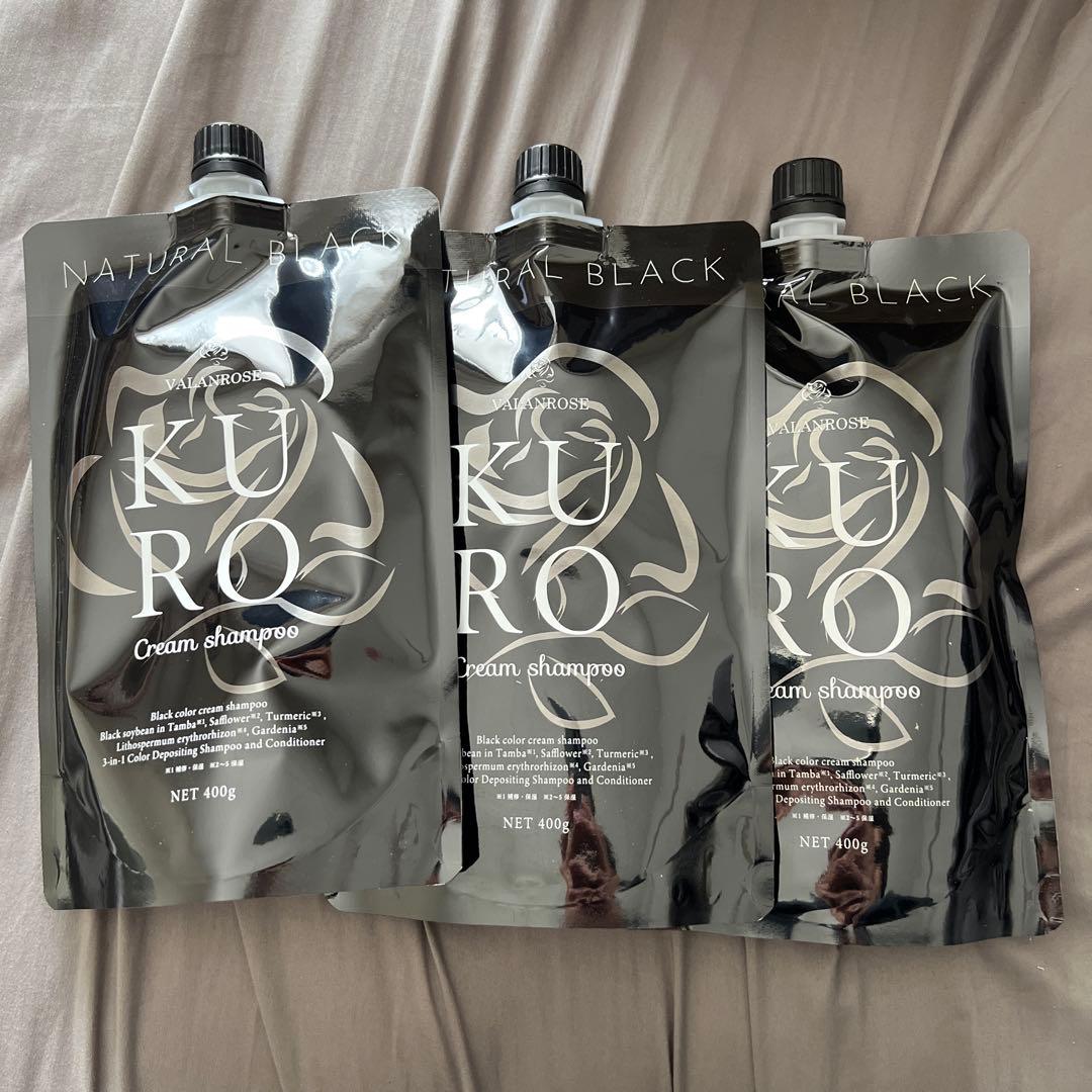 KUROCream shampoo Natural Black 400g ×3
