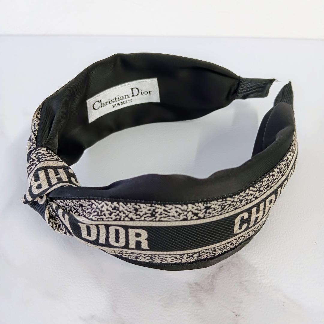 DIOR カチューシャ　ディオール　シグネチャー　結び　黒　ノベルティー