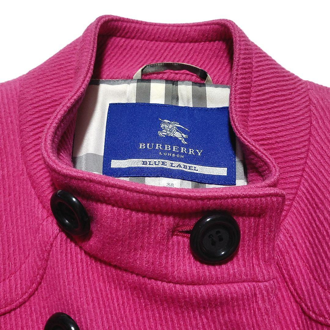 【美品】BURBERRY　ロングコート スタンドカラー メガバチェック ピンク