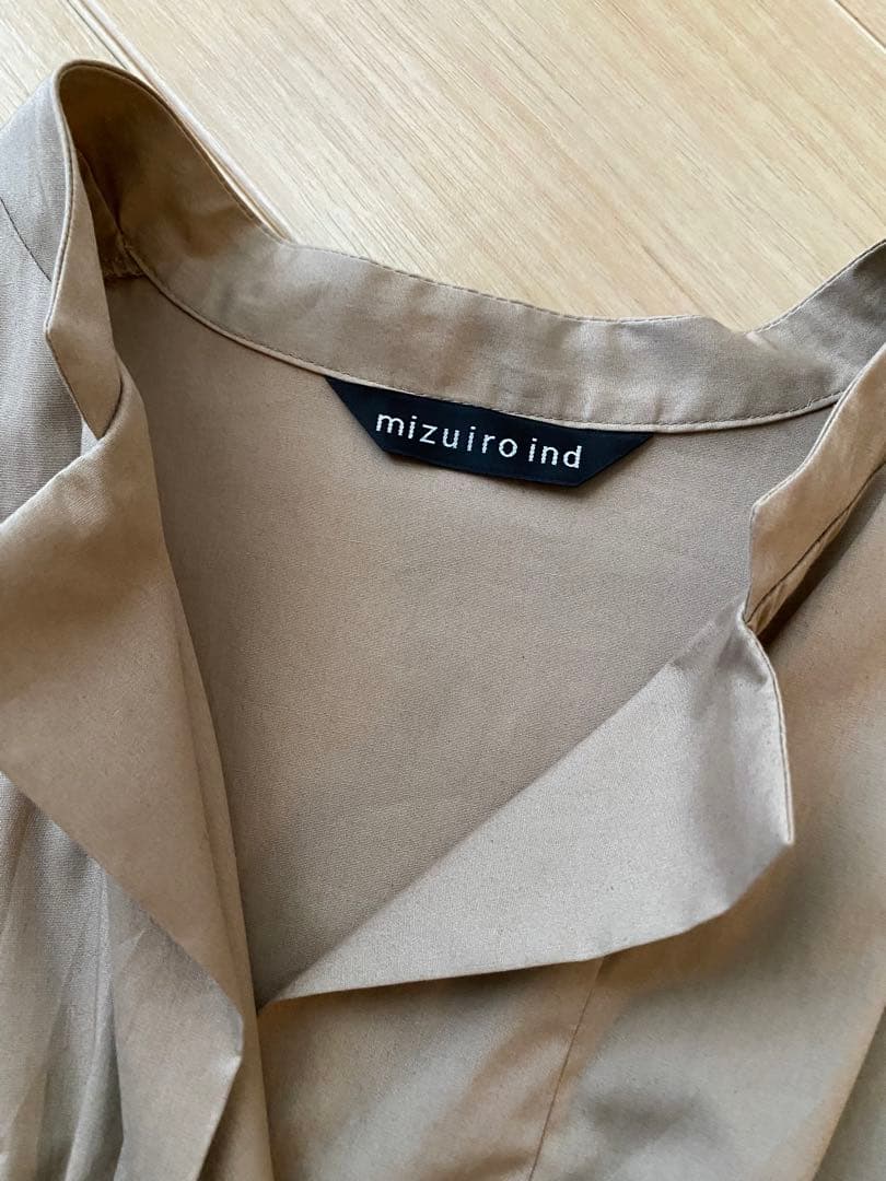 mizuiro ind (ミズイロインド) スタンドカラー　ワイドワンピース