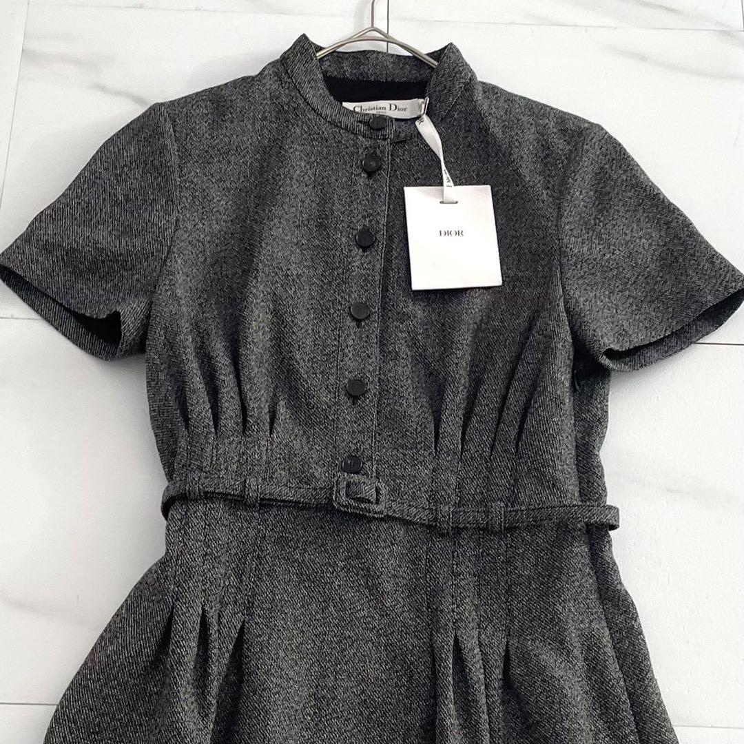 美品 タグ付✨Christian Dior ベルト付 ミディドレス ワンピース