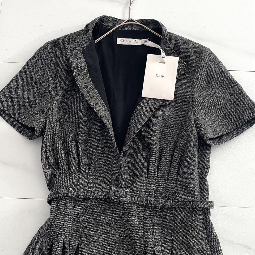 美品 タグ付✨Christian Dior ベルト付 ミディドレス ワンピース