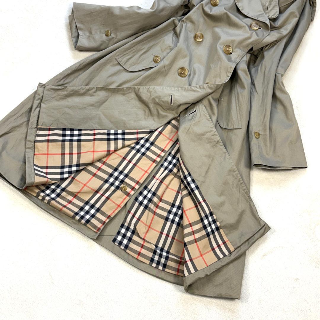 【美品】バーバリー90sヴィンテージスプリングコート玉蟲色ロングSサイズ