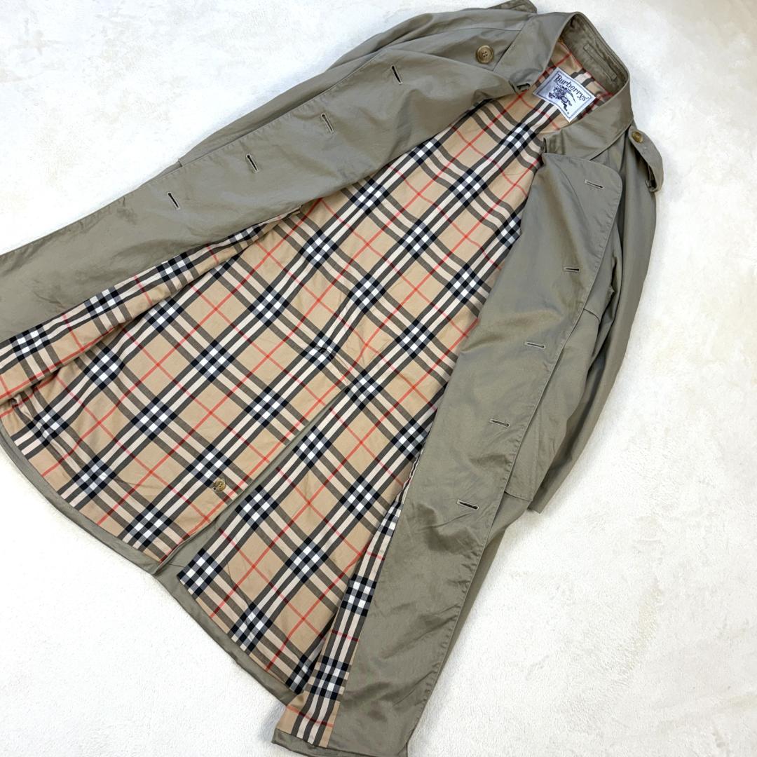 【美品】バーバリー90sヴィンテージスプリングコート玉蟲色ロングSサイズ