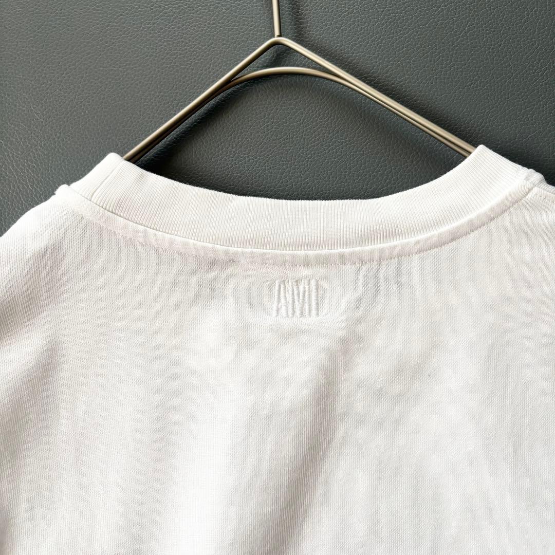 ami parisアミパリス Tシャツ xs ハートロゴ刺繍 白 QR付き