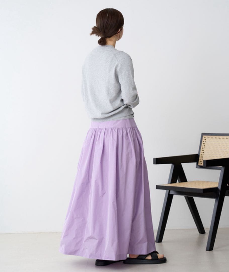 【大人気美品】IENA イエナ　S タフタフレアロングスカート（ラベンダー）