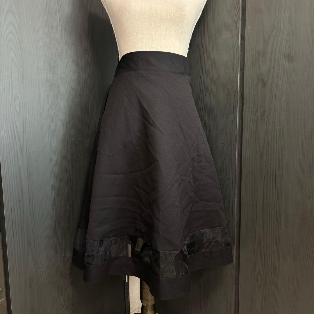 JENNE シースルースカート　ブラック　フレア　ミディ