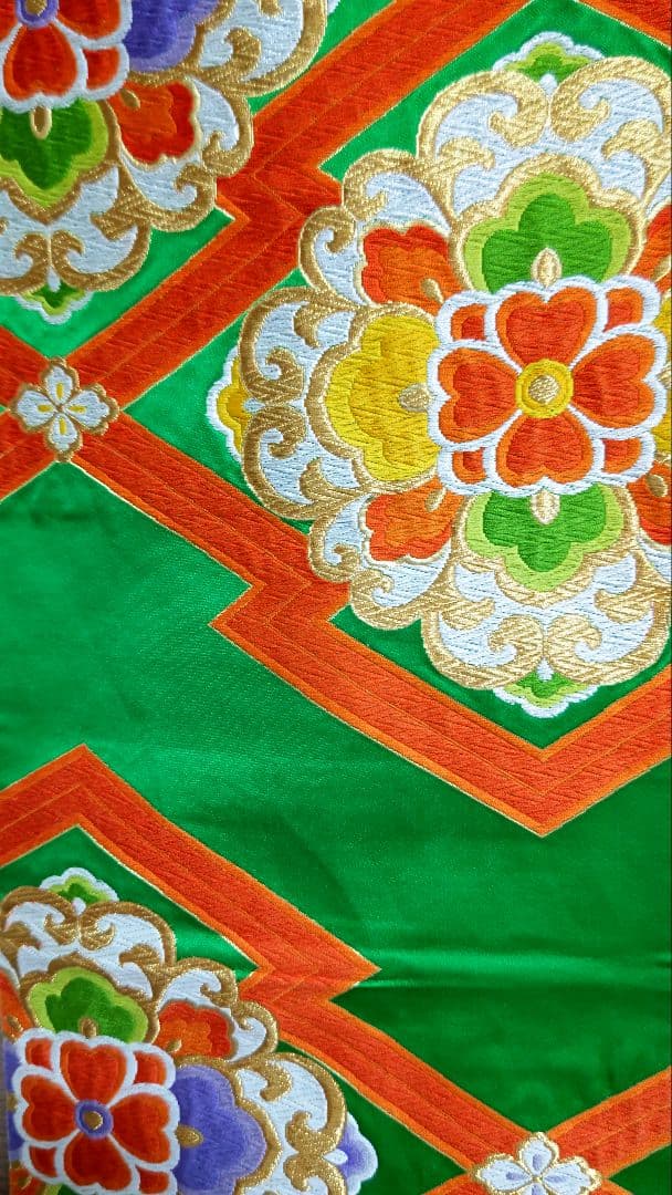 正絹振袖 手描き友禅 金駒刺繍 帯セット