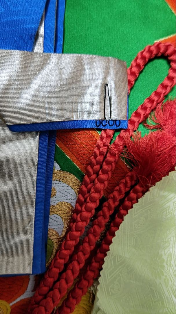 正絹振袖 手描き友禅 金駒刺繍 帯セット